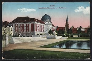 Ansichtskarte Posen, Ansiedelungs-Kommission und Paulikirche