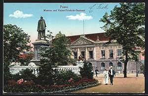 Ansichtskarte Posen, Museum und Kaiser-Friedrich-Denkmal