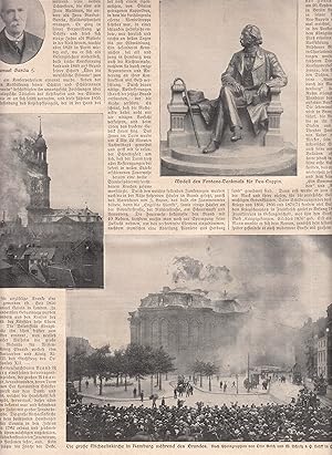 Der Brand der Sankt Michaelis Kirche (Hamburger Michel) am 3. Juli 1906. 2 Abbildungen mit Text z...