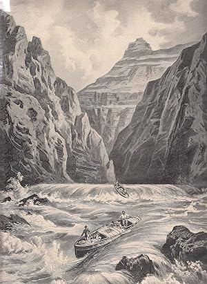 Seller image for In den Stromschnellen des Grand Canyons des Colorado River. Ansicht mit 2 hlzernen Boote. for sale by Antiquariat Hild