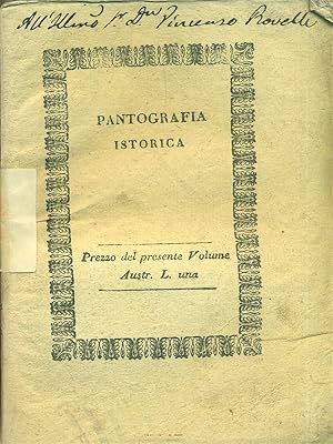 Bild des Verkufers fr Pantografia Istorica Vol. XVI zum Verkauf von Librodifaccia