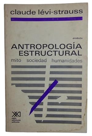 Seller image for Antropologa Estructural Mito Sociedad Humanidades for sale by Librera Aves Del Paraso