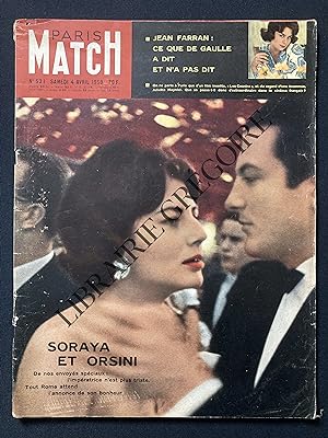 PARIS MATCH-N°521-SAMEDI 4 AVRIL 1959-SORAYA ESFANDIARI BAKHTIARI ET RAIMONDO ORSINI