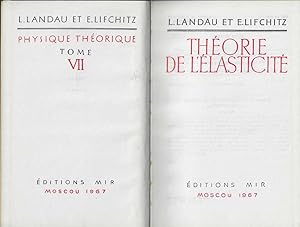 Seller image for MECANIQUE-TOME 7 THEORIE DE L'ELASTICITE for sale by Librairie l'Aspidistra