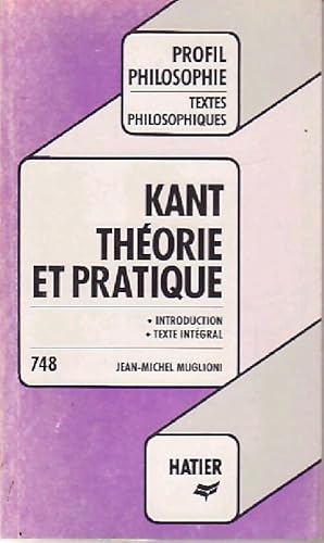 Imagen del vendedor de Th?orie et pratique / Droit de mentir - Emmanuel Kant a la venta por Book Hmisphres