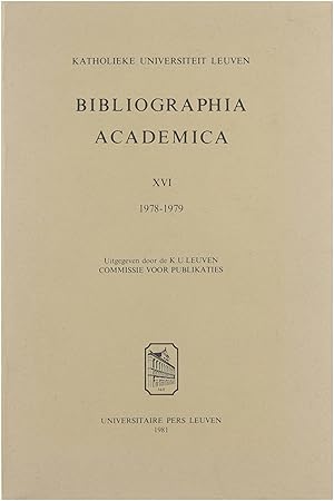 Bild des Verkufers fr Bibliographia academica . 16, 1978-1979. Bibliographie acadmique zum Verkauf von Untje.com