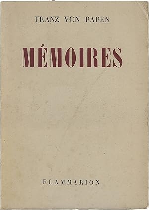 Bild des Verkufers fr Mmoires. Paris,1953. 322 Pages. Ex.non, coup. zum Verkauf von Untje.com