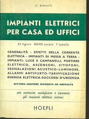 Bild des Verkufers fr Impianti elettrici per casa ed uffici zum Verkauf von Librodifaccia