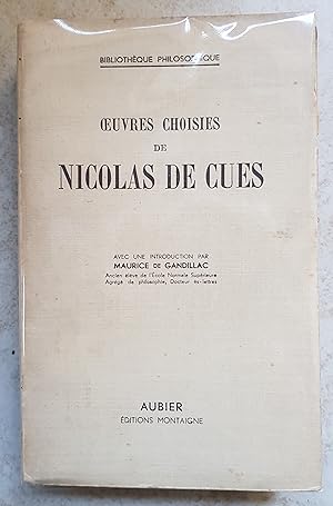 Seller image for Oeuvres Choisies De Nicolas De Cues for sale by Librairie du Monde Entier