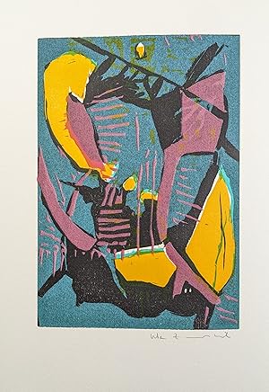 Imagen del vendedor de Uta Zaumseil, Abend, Holzschnitt, handsigniert, betitelt a la venta por Fahning Art Gallery