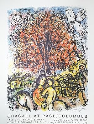 Marc Chagall, Ausstellungsplakat "at Pace" Collumbus, Offsetdruck, 1976