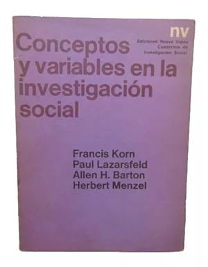 Seller image for Conceptos Y Variables En La Investigacin Social for sale by Librera Aves Del Paraso