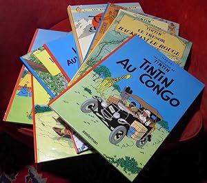 Bild des Verkufers fr Laes aventures de Tintin. Konvolut, 10 Bnde zum Verkauf von Antiquariat Clement