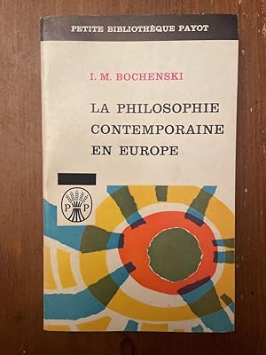 Bild des Verkufers fr La philosophie contemporaine en Europe zum Verkauf von Librairie des Possibles