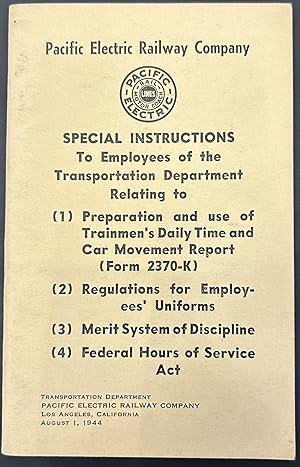 Seller image for Special Instructions To Employees of the Transportation Department for sale by Wordbank Books