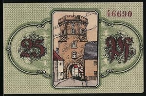 Notgeld Wunsiedel 1918, 25 Pfennig, Strassenpartie mit Torbogen