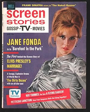 Screen Stories 8/1967-Jane Fonda 'Barefoot in the Park' cover pix & story-Dirty Dozen-Petticoat J...