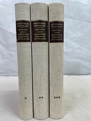 Seller image for Deutschlands Geschichtsquellen im Mittelalter. Die Zeit der Sachsen und Salier. Band 1 bis 3 KOMPLETT. 3 Teile in 3 Bnden (1: Das Zeitalter des Ottonischen Staates (900-1050); 2: Das Zeitalter des Investiturstreits (1050-1125); 3: Italien. England. Nachtrge zum ersten und zweiten Teil.) Neuausgabe, besorgt von Franz-Josef Schmale. for sale by Antiquariat Bler