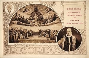 Ansichtskarte / Postkarte Papst Pius XI., 19221939, Achille Ambrogio Damiano Ratti, Kongress, Ro...