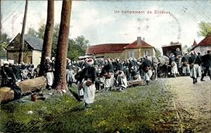 Ansichtskarte / Postkarte Französische Soldaten, Zouaven im Lager