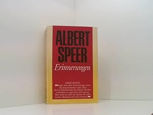 Bild des Verkufers fr Erinnerungen Albert Speer zum Verkauf von Book Broker