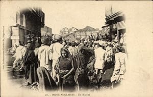 Ansichtskarte / Postkarte Indien, Marktszene, Frauen, Händler