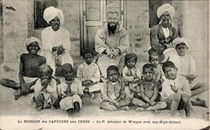 Ansichtskarte / Postkarte Die Kapuzinermission in Indien, Adolphe de Wingen mit seiner High-School