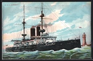 Immagine del venditore per Knstler-Postcard Kriegsschiff H.M.S. London auf hoher See venduto da Bartko-Reher