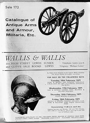 Seller image for Catalogue of Antique Arms and Armour, Militaria Sale 173 February 1971 for sale by Shore Books