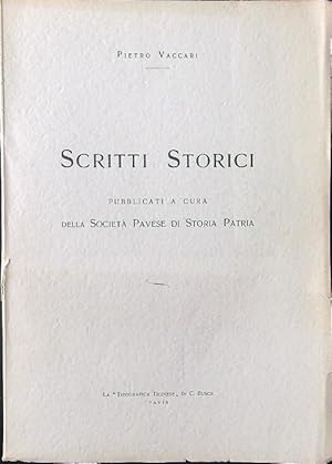 Imagen del vendedor de Scritti storici a la venta por Miliardi di Parole
