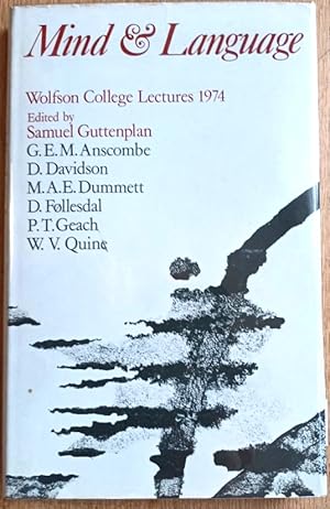 Seller image for MIND AND LANGUAGE Wolfson College Lectures 1974 for sale by Douglas Books