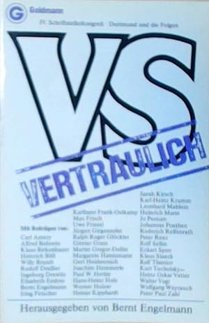 VS Vertraulich I. IV. Schriftstellerkongreß Dortmund und die Folgen [1]. IV. Schriftstellerkongre...