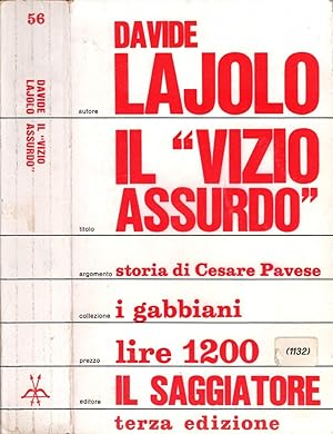 Immagine del venditore per Il "vizio assurdo". Storia di Cesare Pavese - Davide Lajolo venduto da iolibrocarmine