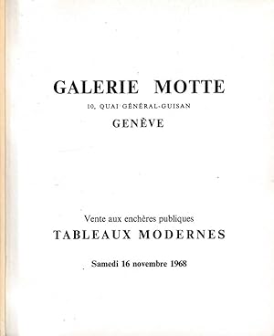 Galerie Motte 16 novembre 1968 Vente aux encheres publiques Tableaux modernes