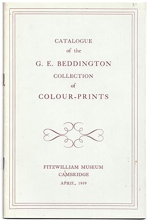 Imagen del vendedor de Catalogue of the G. E. Beddington Collection of Colour - Prints. a la venta por Literary Cat Books