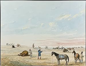 Buffalo Hunt of the Plains Indians or "The Wind Up" - Original Illustration of Native American Life
