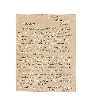 Intrigante lettre à celle qui tint un salon couru du tout-Paris pendant lentre-deux-guerres, et ...