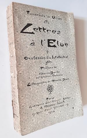 Imagen del vendedor de Lettres  l'Elue - Confession d'un intellectuel - a la venta por Le Livre  Venir