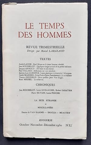 Image du vendeur pour Le Temps des hommes - Revue trimestrielle : octobre-dcembre 1960, NXI - mis en vente par Le Livre  Venir