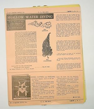 [Catalog of diving equipment including Aqua-lung, books, war surplus helmets, etc]