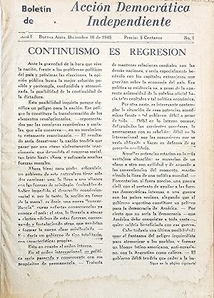 Seller image for Boletn de ACCION DEMOCRATICA INDEPENDIENTE for sale by Chaco 4ever Books