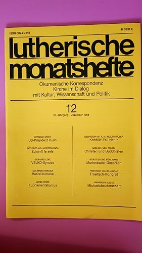 Seller image for LUTHERISCHE MONATSHEFTE. kumenische Korrespondenz ; Kirche im Dialog mit Kultur, Wissenschaft und Politik for sale by Butterfly Books GmbH & Co. KG