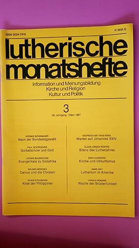 Seller image for LUTHERISCHE MONATSHEFTE. for sale by Butterfly Books GmbH & Co. KG