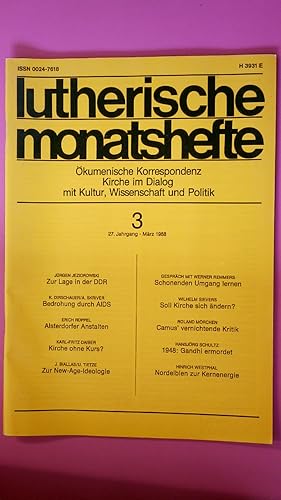 Seller image for LUTHERISCHE MONATSHEFTE. for sale by Butterfly Books GmbH & Co. KG