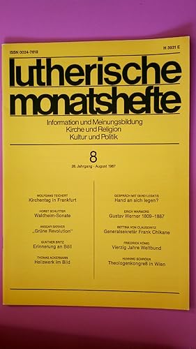 Seller image for LUTHERISCHE MONATSHEFTE. kumenische Korrespondenz ; Kirche im Dialog mit Kultur, Wissenschaft und Politik for sale by Butterfly Books GmbH & Co. KG