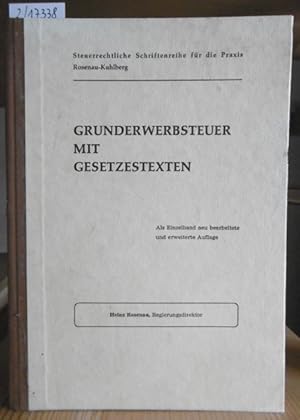 Bild des Verkufers fr Grunderwerbsteuer mit Gesetzestexten. Neubearb.u.erw.Aufl., zum Verkauf von Versandantiquariat Trffelschwein