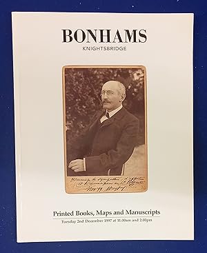 Printed Books, Maps & Manuscripts. [ Bonhams, auction catalogue, sale date: 2 December 1997 ].
