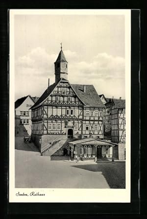 Ansichtskarte Sontra, Rathaus und Fachwerkhäuser