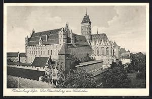 Ansichtskarte Marienburg, Die Ordensburg von Südosten betrachtet