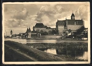 Ansichtskarte Marienburg, Totalansicht der Ordensburg